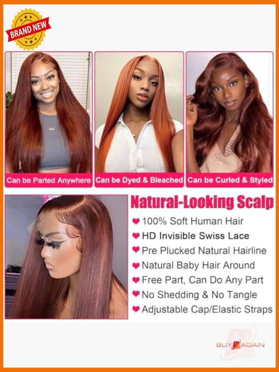 26inch 13x6 Lace Front Wig Human Hair Straight 180% Density Full Head Hand-Tied main image 4